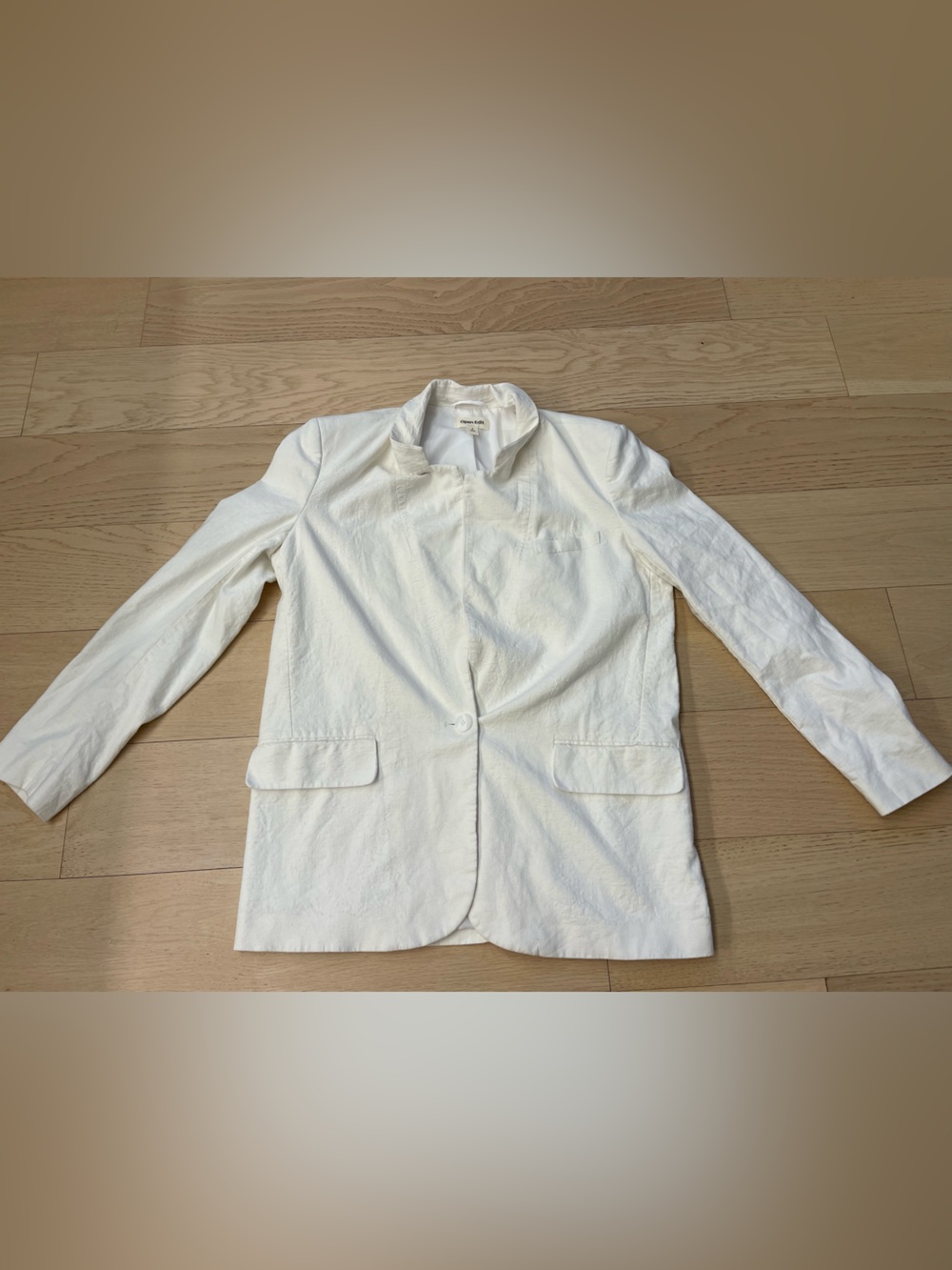 White Single-Button Women's Blazer